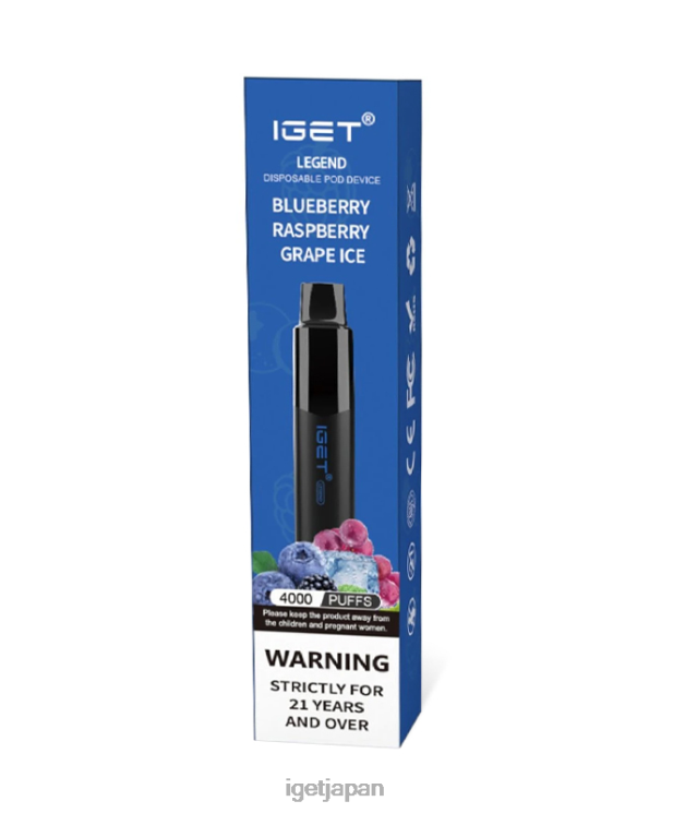 DRZ26181 伝説をゲット ブルーベリー ラズベリー グレープアイス IGET Vape Tokyo