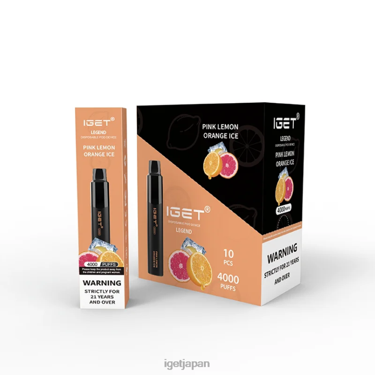 DRZ26321 IGET レジェンド 4000 パフ ピンクレモンオレンジアイス Vapes Japan
