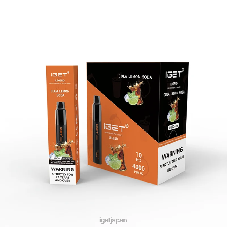 DRZ26349 IGET レジェンド 4000 パフ コーラレモンソーダ Vape Japan